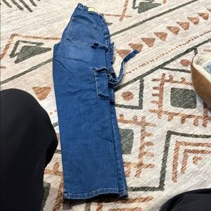 glam Dark Blue Straight-Leg Carpenter Jeans